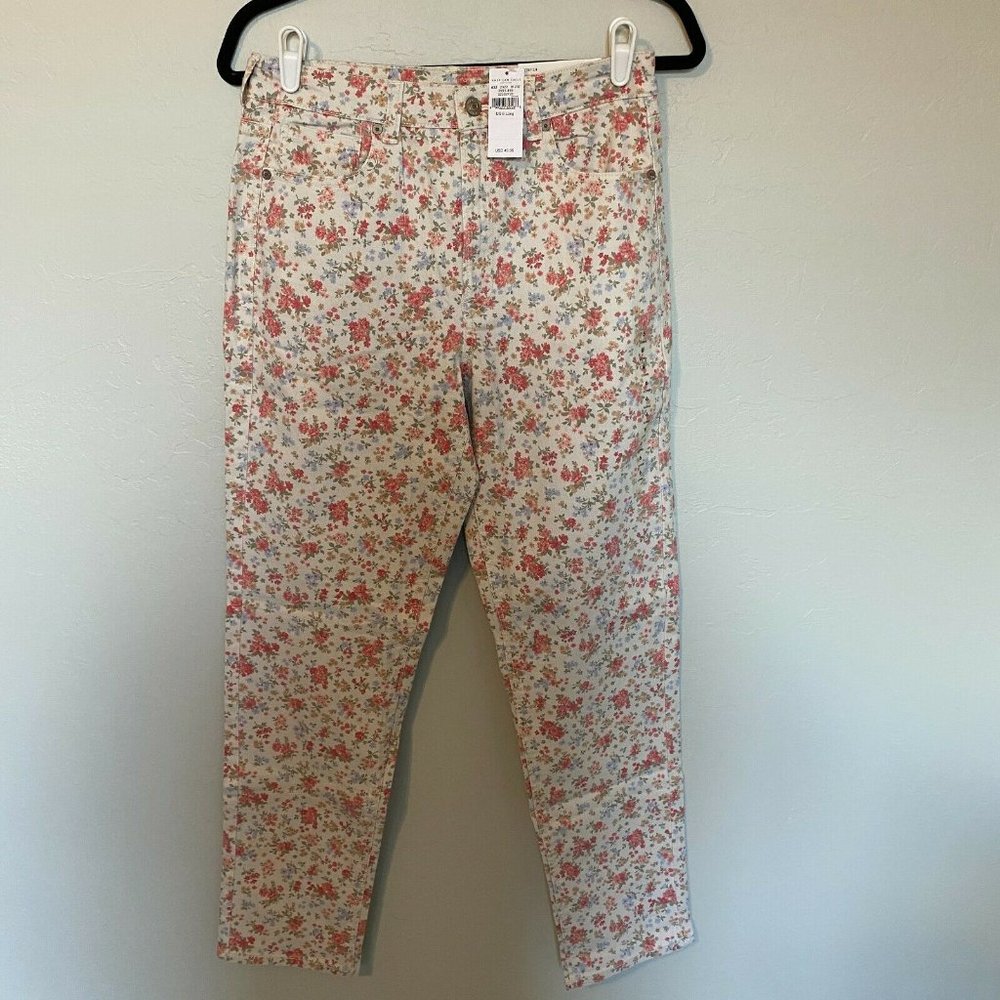 American Eagle MOM Jean Stretch Pink Floral Print
